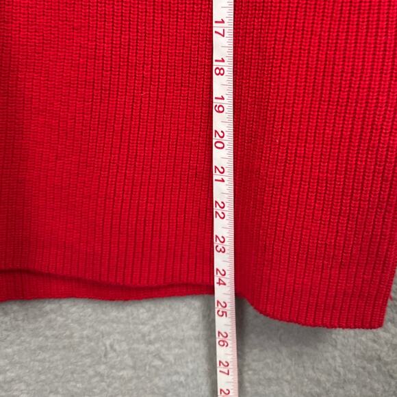 Eileen Fisher Oversized Merino Wool Sweater Shaker Stitch Red Luxury XS (Flaw) - Picture 6 of 10
